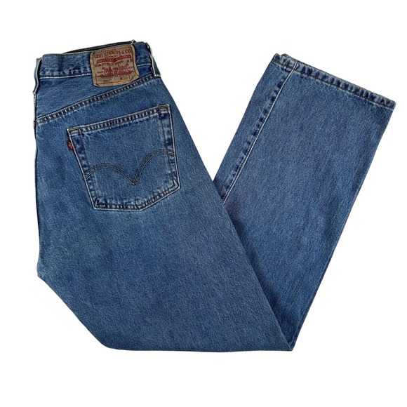 Levi's Other - Vintage Levis 501 Jeans Mens 34x32 Denim Regular Straight Button Fly Batwing Tag